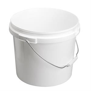 Seau plastique blanc 17.5L inviolable, anse en métal, 17 à 22 kg de miel — Apistore