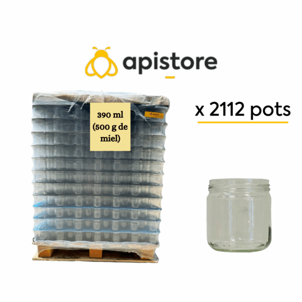 Palette pots en verre 500g (390ml), TO82 — Apistore — photo 5 sur 6