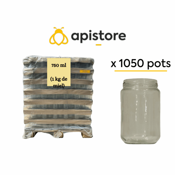 Palette pots en verre 1kg (750ml), TO82 — Apistore — photo 5 sur 7
