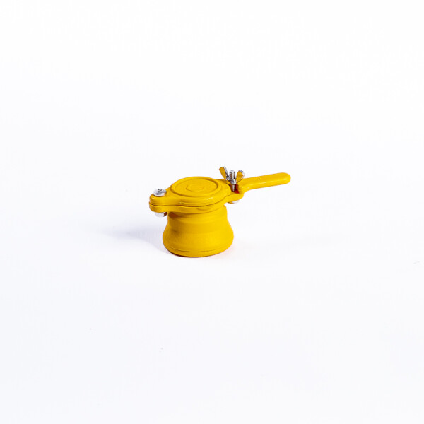 Robinet à clapet en plastique 40/49 jaune avec manchon et joint — Apistore