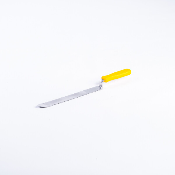 Couteau à désoperculer en inox, lame dent 27cm et manche plastique — Apistore