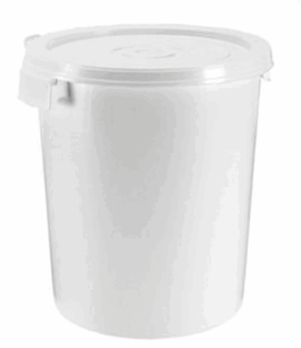 Seau plastique blanc 60L avec 2 poignées — Apistore