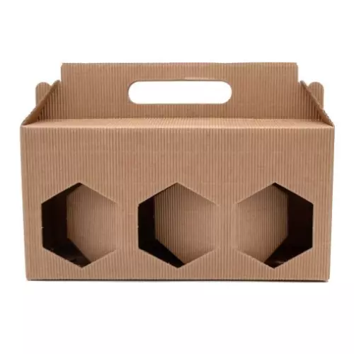 Présentoir en carton ondulé pour 3 pots de 385ml — Apistore — photo 1 sur 2