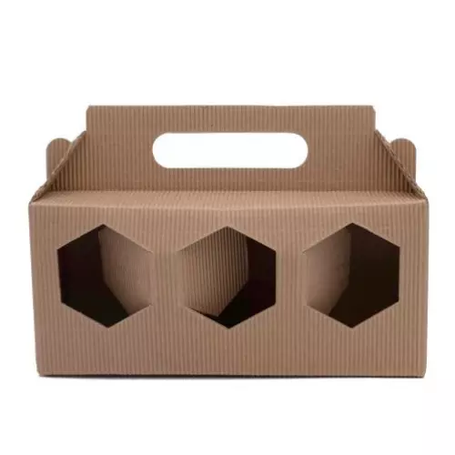 Présentoir carton ondulé pour 3 pots de 228ml — Apistore — photo 1 sur 2