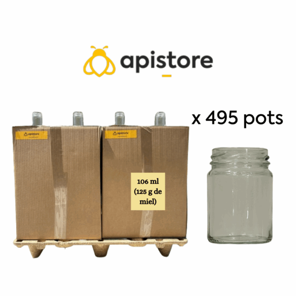 Couche-palette en carton pot en verre 125g (106ml), TO48 — Apistore — photo 4 sur 5