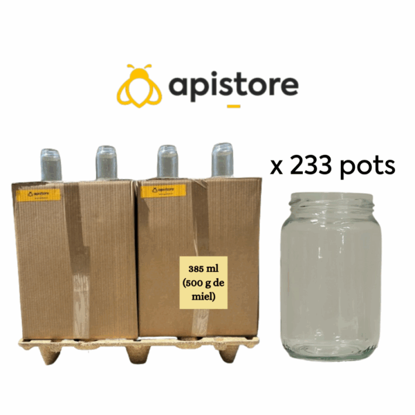 Couche-palette carton de pot en verre 500g (385ml), TO63 — Apistore — photo 6 sur 9