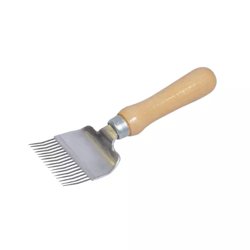 Herse à désoperculer avec manche en bois courbée — Apistore