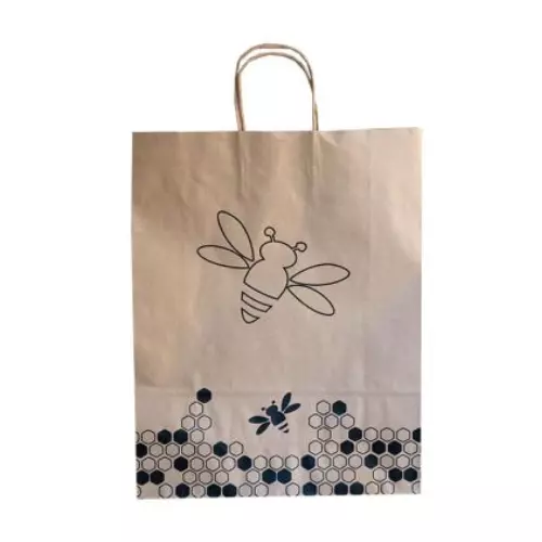Sac papier kraft abeille à soufflet S — Apistore — photo 1 sur 2