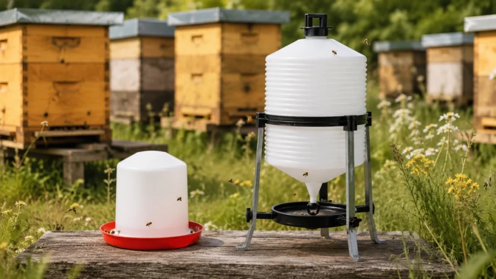 Deux abreuvoirs pour abeilles selon la taille du rucher